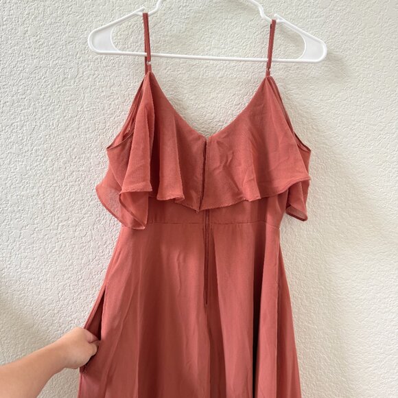 Birdy Grey Terracotta Jane Convertible Bridesmaid Dress S Chiffon Maxi - Picture 5 of 8